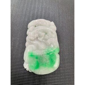 Green Burma Natural A Jade Jadeite Pendant Dragon Pi Xiu 风水貔貅